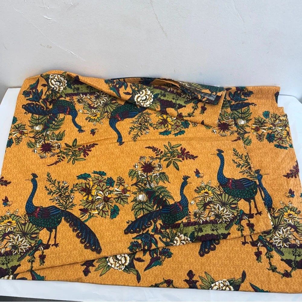 Vintage World Market Peacock Floral Tablecloth 60x90